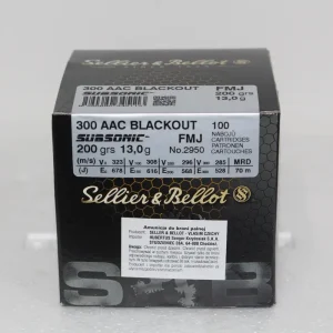 AMUNICJA .300 AAC BLACKOUT - SUBSONIC FMJ 13 g. 200 grs. S&B